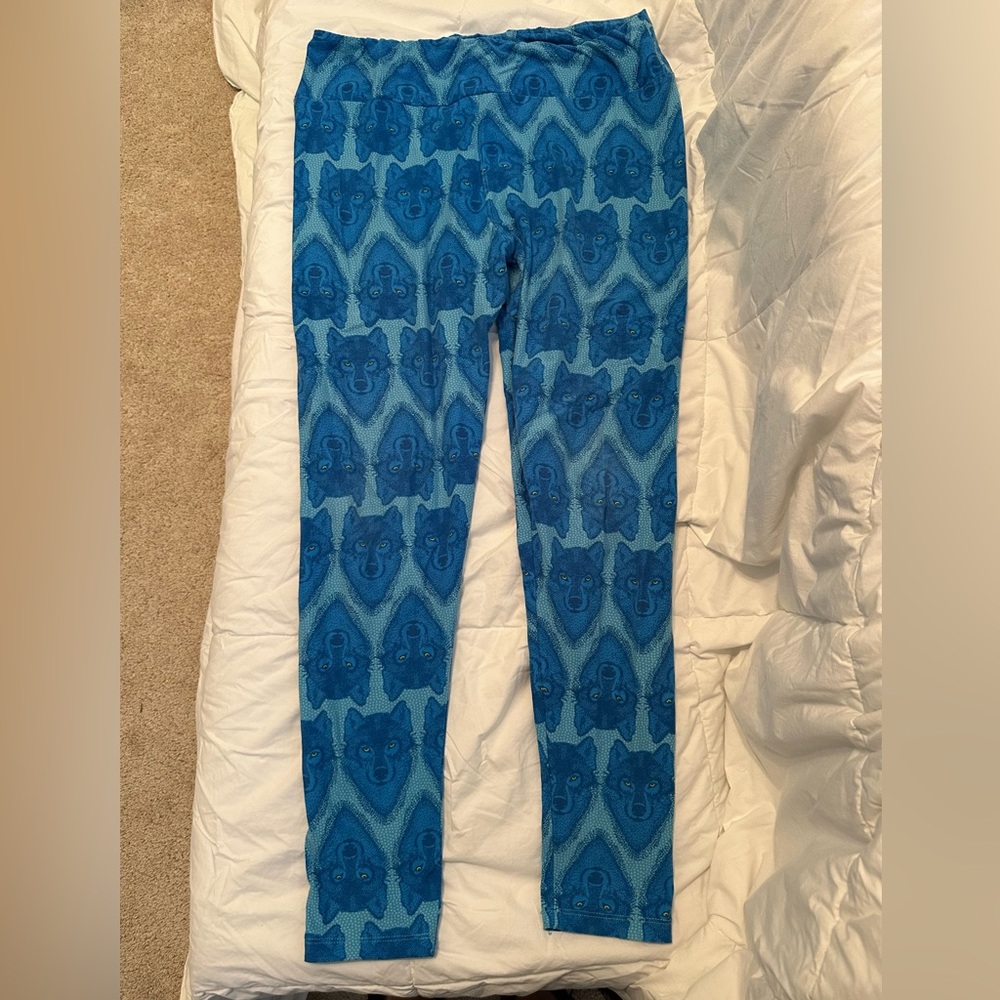LuLaRoe Blue Wolf Leggings T/C